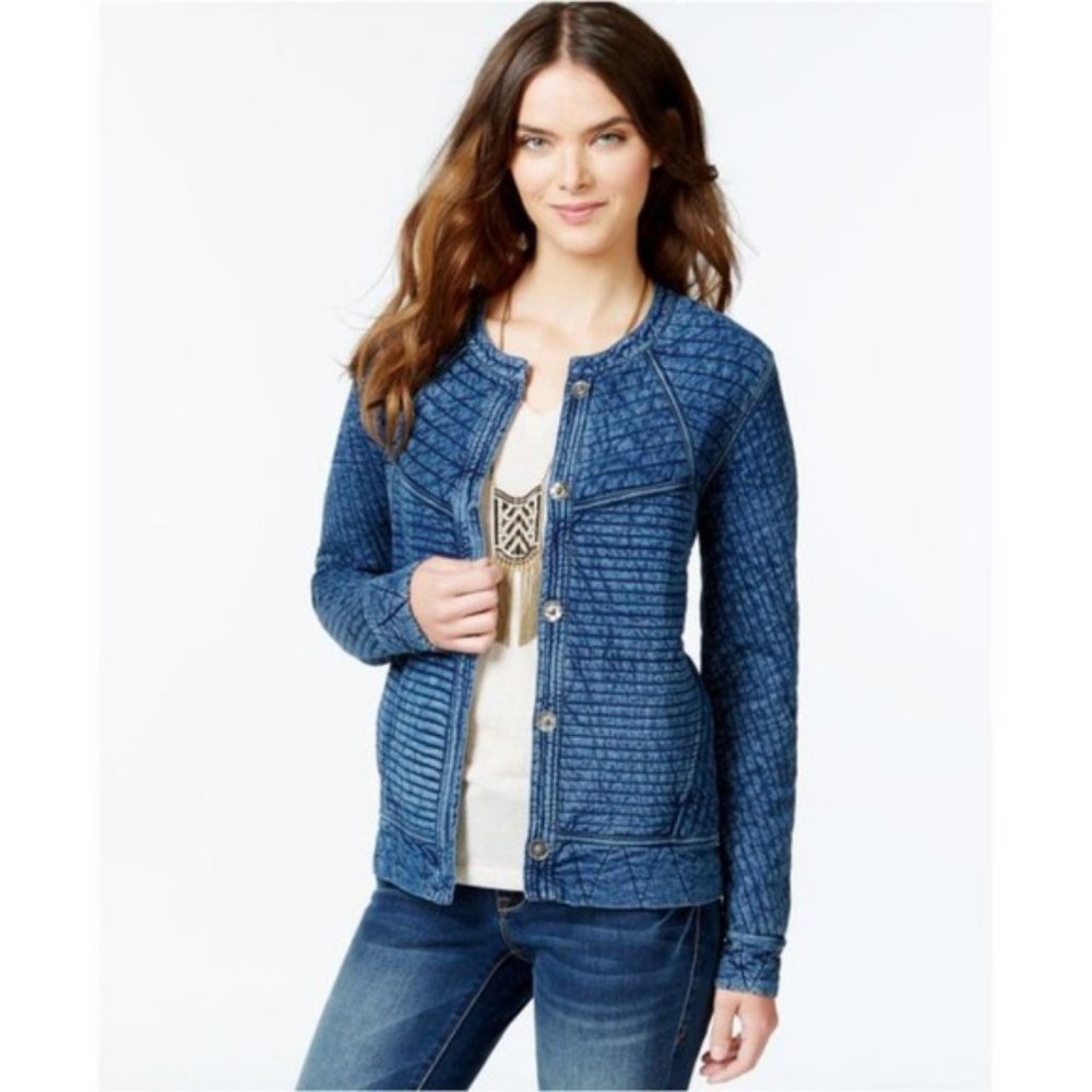 LUCKY LOTUS Lucky Brand Indigo Quilted Jacket